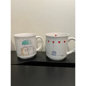 Set of 2 Boynton Mugs - I Love You and Cats Huddled Under an Umbrella